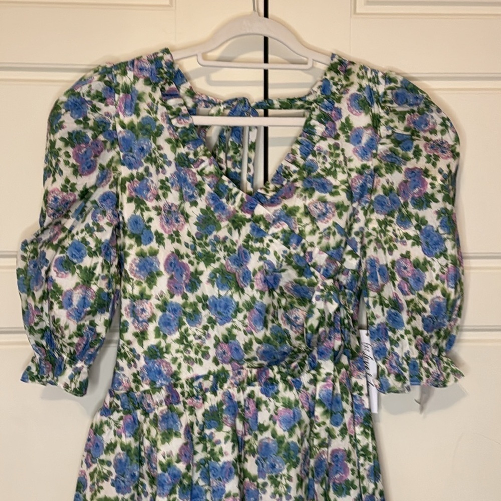 For Love And Lemons Blue Floral Dress